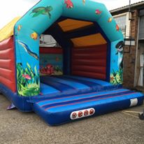 bouncy castle in rain